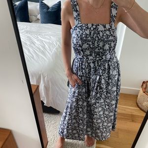 NEW W TAGS: Club Monaco floral sun dress with square neck and removable tie